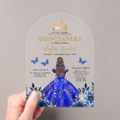 フローラ王室のブルーバタフライプリンセスキンセアニェラ アクリル招待状 (インサイチュ (ポータブル))