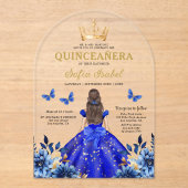 フローラ王室のブルーバタフライプリンセスキンセアニェラ アクリル招待状 (正面)