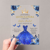 フローラ王室のブルーバタフライプリンセスキンセアニェラ アクリル招待状 (インサイチュ (ポータブル))