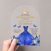 フローラ王室のブルーバタフライプリンセスキンセアニェラ アクリル招待状 (インサイチュ (ポータブル))