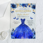 フローラ王室のブルーバタフライプリンセスキンセアニェラ アクリル招待状