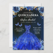 フローラ王室のブルーバタフライプリンセスキンセアニェラ 招待状 (正面)