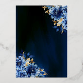 フローラ王室のブルーバタフライプリンセスキンセアニェラ 箔招待状 (裏面)