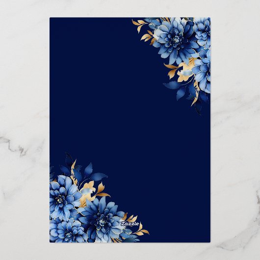 フローラ王室のブルーバタフライプリンセスキンセアニェラ 箔招待状 (裏面)