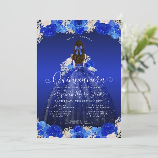 フローラ王室のブループリンセスドレスガウンキンセアニェラ 招待状 (スタンド正面)