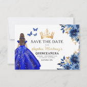 フローラ王室のブループリンセス誕生日キンセアニェラ セーブザデート (正面)