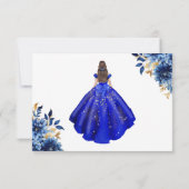 フローラ王室のブループリンセス誕生日キンセアニェラ セーブザデート (裏面)