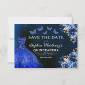 フローラ王室のブループリンセス誕生日キンセアニェラ セーブザデート (正面)