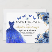 フローラ王室のブループリンセス誕生日キンセアニェラ セーブザデート (正面)