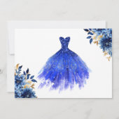 フローラ王室のブループリンセス誕生日キンセアニェラ セーブザデート (裏面)