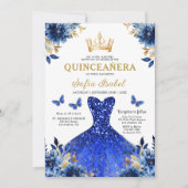 フローラ王室のブルー二カ国スペインの語キンセアニェラ 招待状 (正面)