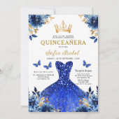 フローラ王室のブルー二カ国スペインの語キンセアニェラ 招待状 (裏面)