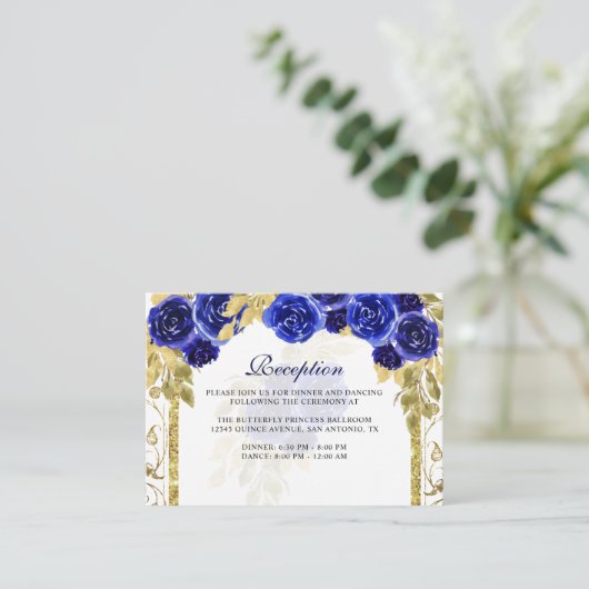 フローラ王室のブルー金ゴールドアーチキンセニェラ エンクロージャーカード (スタンド正面)