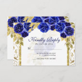 フローラ王室のブルー金ゴールドアーチキンセニェラ 出欠カード (正面/裏面)