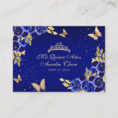 フローラ王室のブルー金ゴールドティアラバタフライキンセアニラ エンクロージャーカード (裏面)