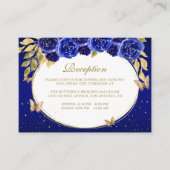 フローラ王室のブルー金ゴールドティアラバタフライキンセアニラ エンクロージャーカード (正面)