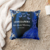 フローラ王室のブルー金ゴールドプリンセスキンセアニェラ クッション (ブランケット)