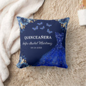 フローラ王室のブルー金ゴールドプリンセスキンセアニェラ クッション (ブランケット)