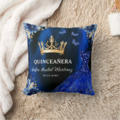 フローラ王室のブルー金ゴールドプリンセスキンセアニェラ クッション (ブランケット)