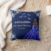 フローラ王室のブルー金ゴールドプリンセスキンセアニェラ クッション (ブランケット)