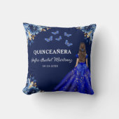 フローラ王室のブルー金ゴールドプリンセスキンセアニェラ クッション (正面)