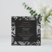 フローラ王室の白黒レースブライダルシャワーパーティー 招待状 (スタンド正面)