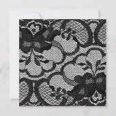 フローラ王室の白黒レースブライダルシャワーパーティー 招待状 (裏面)