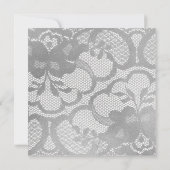 フローラ王室の銀ガラスグレーレースブライダルシャワー 招待状 (裏面)