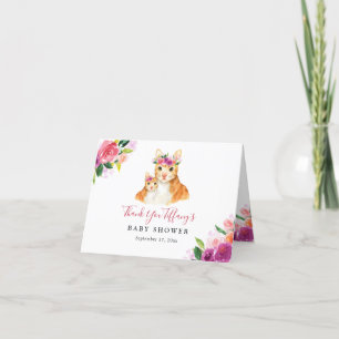 フローラ甘いお母さんとベビー猫の赤ちゃんシャワー サンキューカード