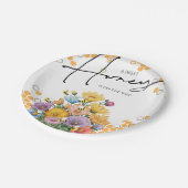 フローラ甘いハニービーベイビーシャワー招待状 ペーパープレート (アングル)