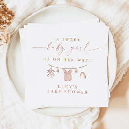 フローラ甘いベビーガールのクロースレインベビーシャワー スタンダードカクテルナプキン