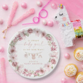 フローラ甘いベビーガールのクロースレインベビーシャワー ペーパープレート (パーティー)