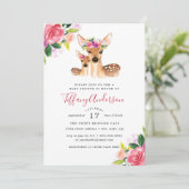 フローラ甘いママとベビー鹿ベビーシャワー 招待状 (スタンド正面)