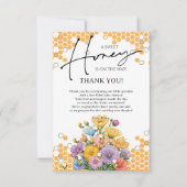 フローラ甘いミツバチの赤ちゃんシャワー サンキューカード (正面)