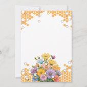 フローラ甘いミツバチの赤ちゃんシャワー 招待状 (裏面)