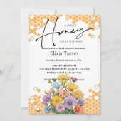 フローラ甘いミツバチの赤ちゃんシャワー 招待状 (正面)