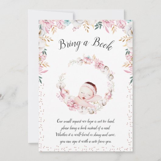 フローラ生まれたばかりのが本を持って来る 招待状 (正面)