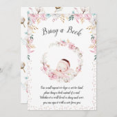 フローラ生まれたばかりのが本を持って来る 招待状 (正面/裏面)