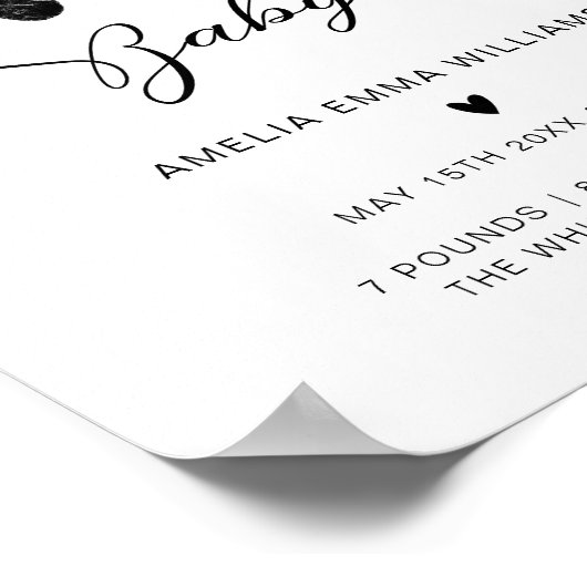 フローラ生まれたばかりのカスタムベビー機器シンボル誕生の状態 ポスター (角)