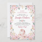 フローラ生まれたばかりのシャワー 招待状 (正面)