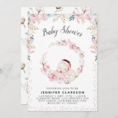 フローラ生まれたばかりのシャワー 招待状 (正面/裏面)