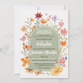 フローラ生まれたばかりのベビームスリムAqiqah Aqeqa 招待状 (正面)