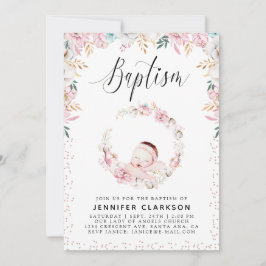 フローラ生まれたばかりの洗礼 招待状
