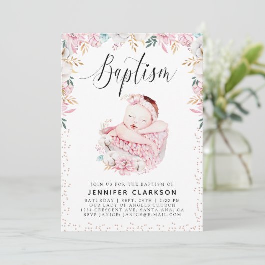 フローラ生まれたばかりの洗礼 招待状 (スタンド正面)