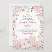 フローラ生まれたばかりの洗礼 招待状 (正面)