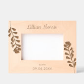 フローラ生まれ新ベビー名と日付 レーザー彫刻フレーム (正面)