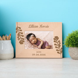 フローラ生まれ新ベビー名と日付 レーザー彫刻フレーム