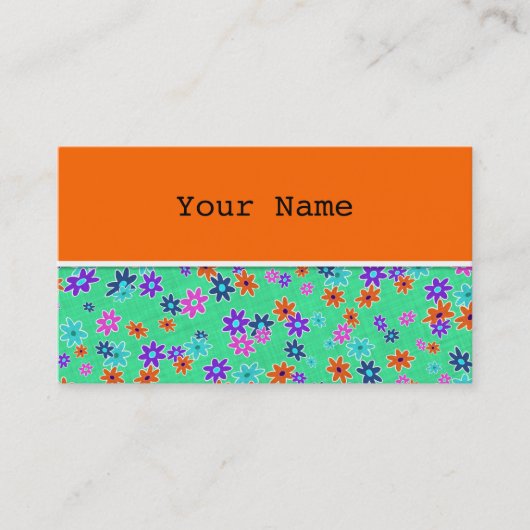 フローラ生地のシームレスパターン色 名刺 (正面)