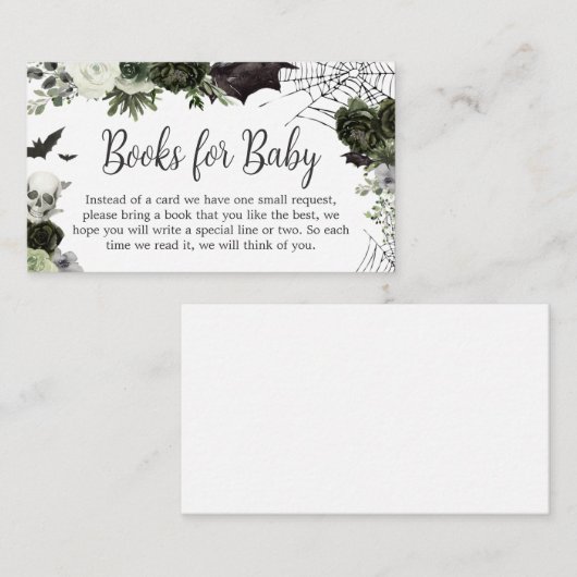 フローラ用ゴシック体の赤ちゃんシャワーブック エンクロージャーカード (正面/裏面)