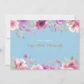 フローラ男の赤ちゃんフォトスクリプトサンキューピンク誕生 案内状 (裏面)